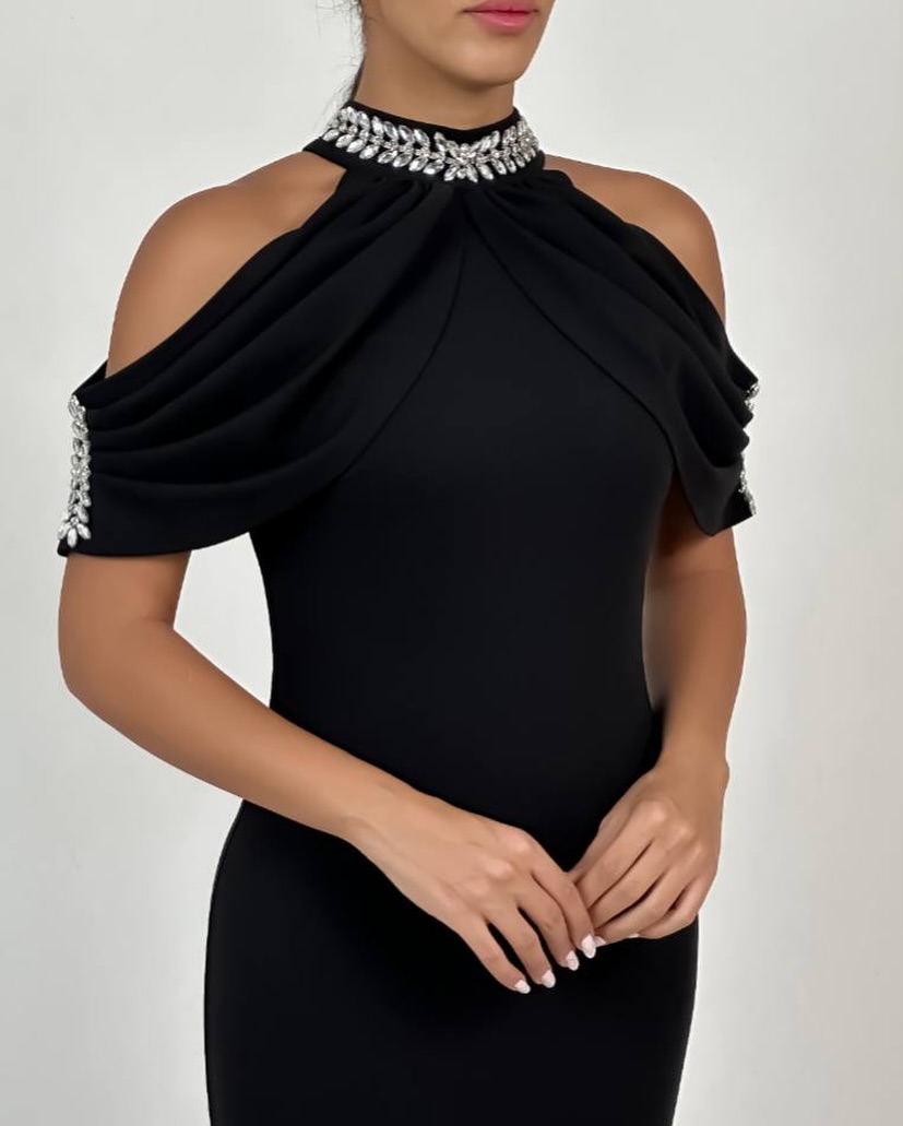 پیراهن مجلسی میدی مشکی