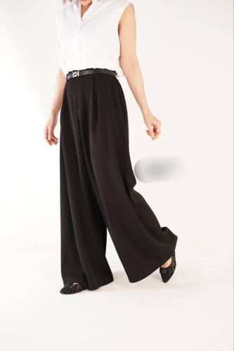 دامن شلواری مشکی کرپ سان